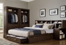 5 Clever Storage Hacks Hiding in Plain Sight Modern bedroom with organized furniture and storage.